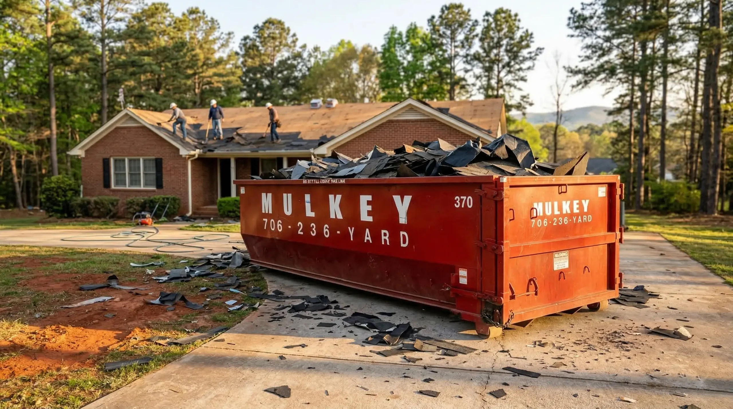 Mulkey 15 yard dumpster kitchen remodel residential Georgia