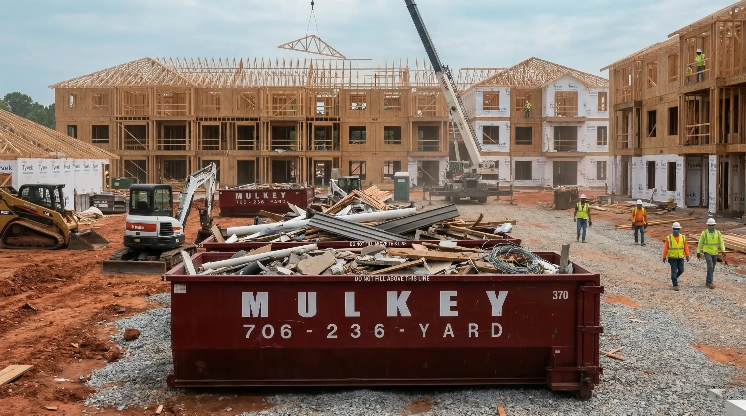 Mulkey 30 yard dumpster multi story construction site Georgia